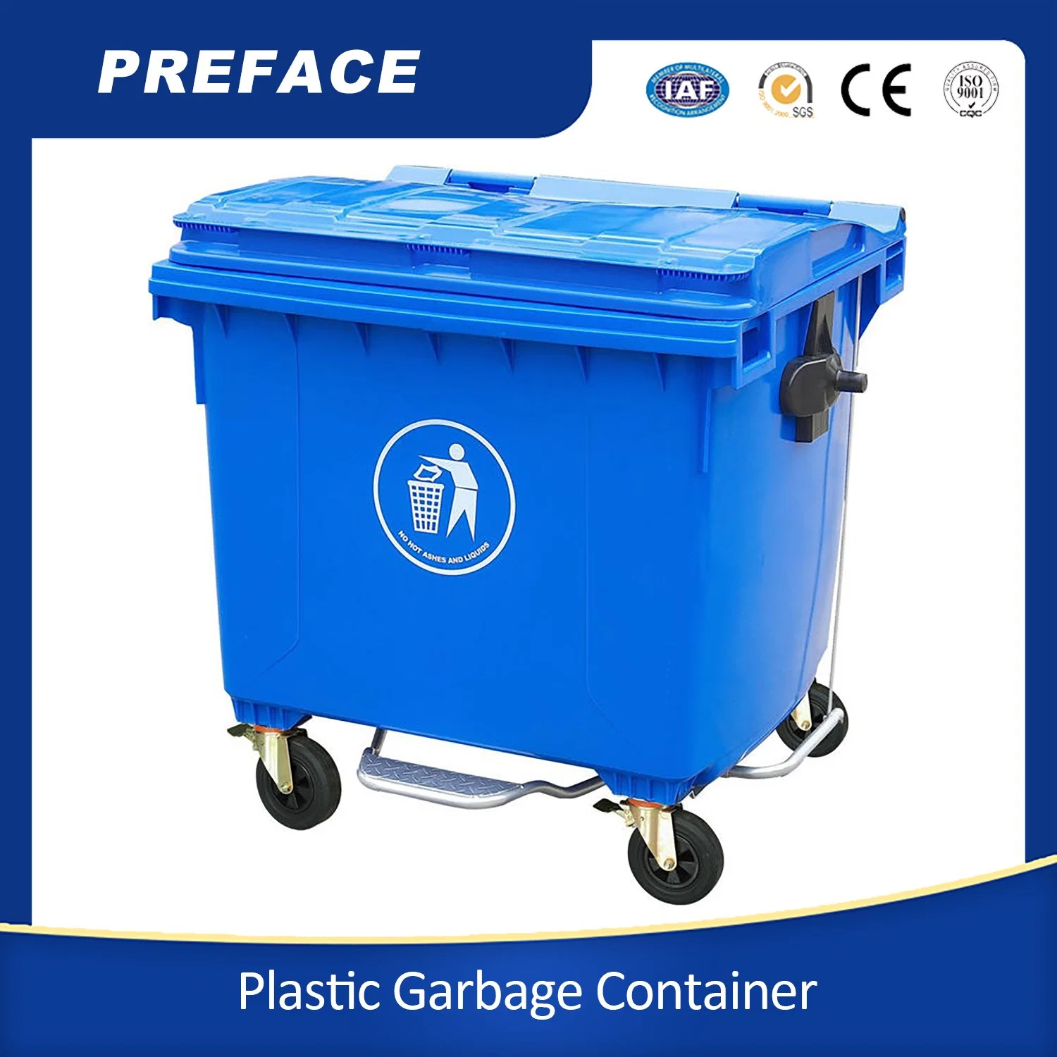 2024 New Design Outdoor Garden Compost Garbage Can Food Waste Rectangle Trash Can Waste Bins Plastic Trash Can