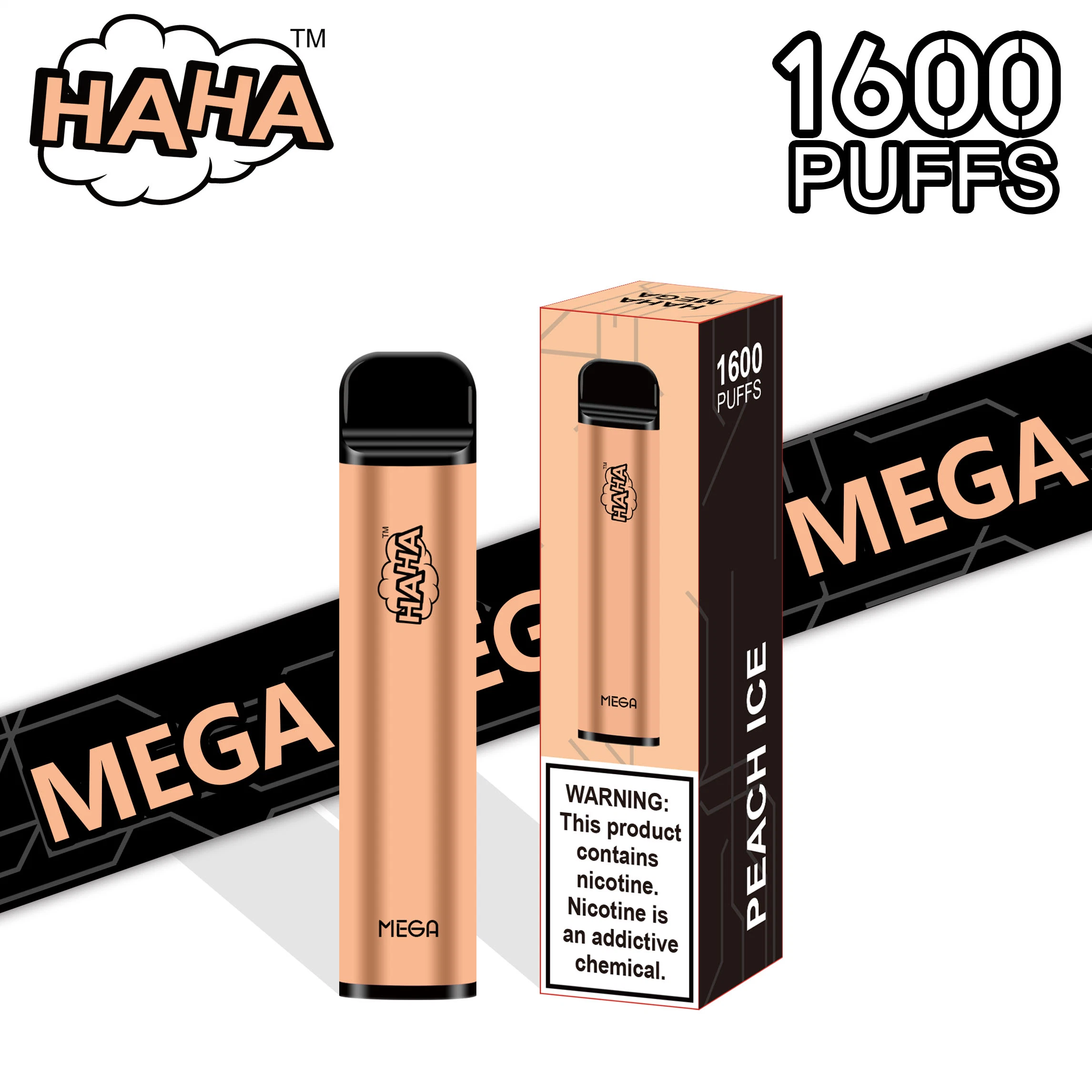 Super Taste Aokit Haha Mega Electronic Cigarette 1600puffs Vapes Disposable/Chargeable