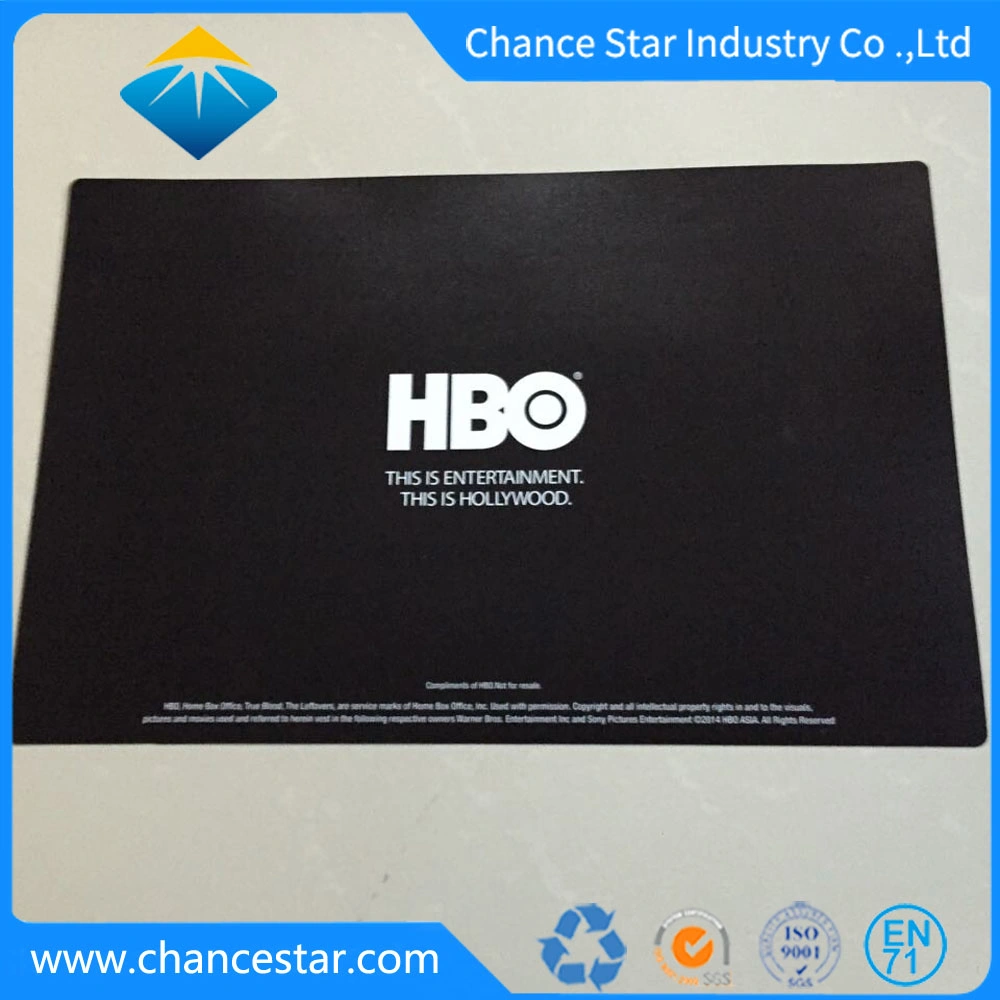 Custom Printed Promotional Black Plastic Desk Mat for Kitchen