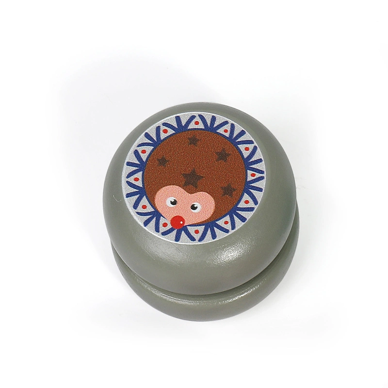 Children&prime; S Wooden Cartoon Animal Yo-Yo Classic Toy