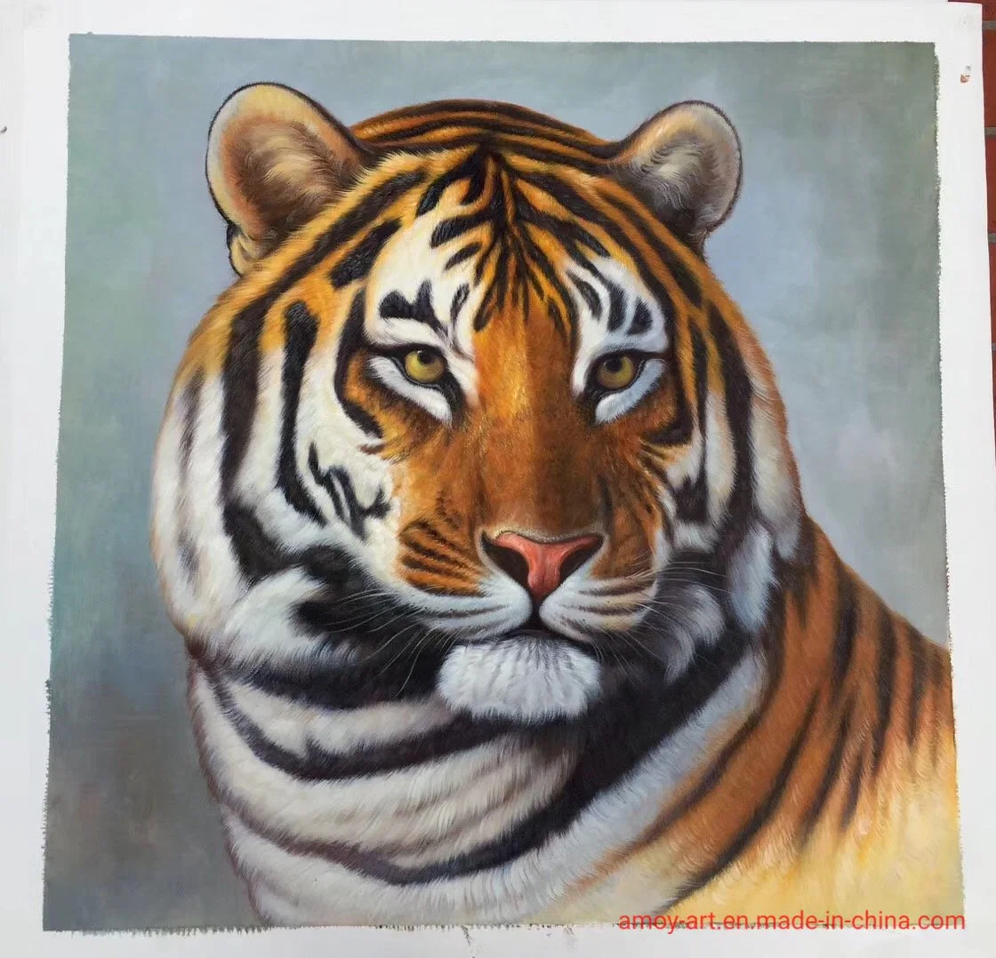 Handmade Tiger Oil Paintings on Canvas