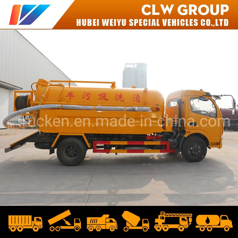 Sewage Suction High Pressure Water Cleaning Truck 5000L Waste Tank with 2000L Water Tank