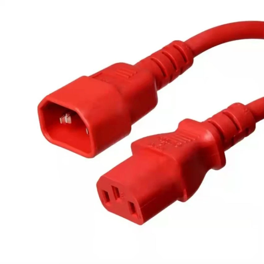 Rouge C13 à C14 Extension de câble d'alimentation électrique UL VDE C13 C14 de rallonge