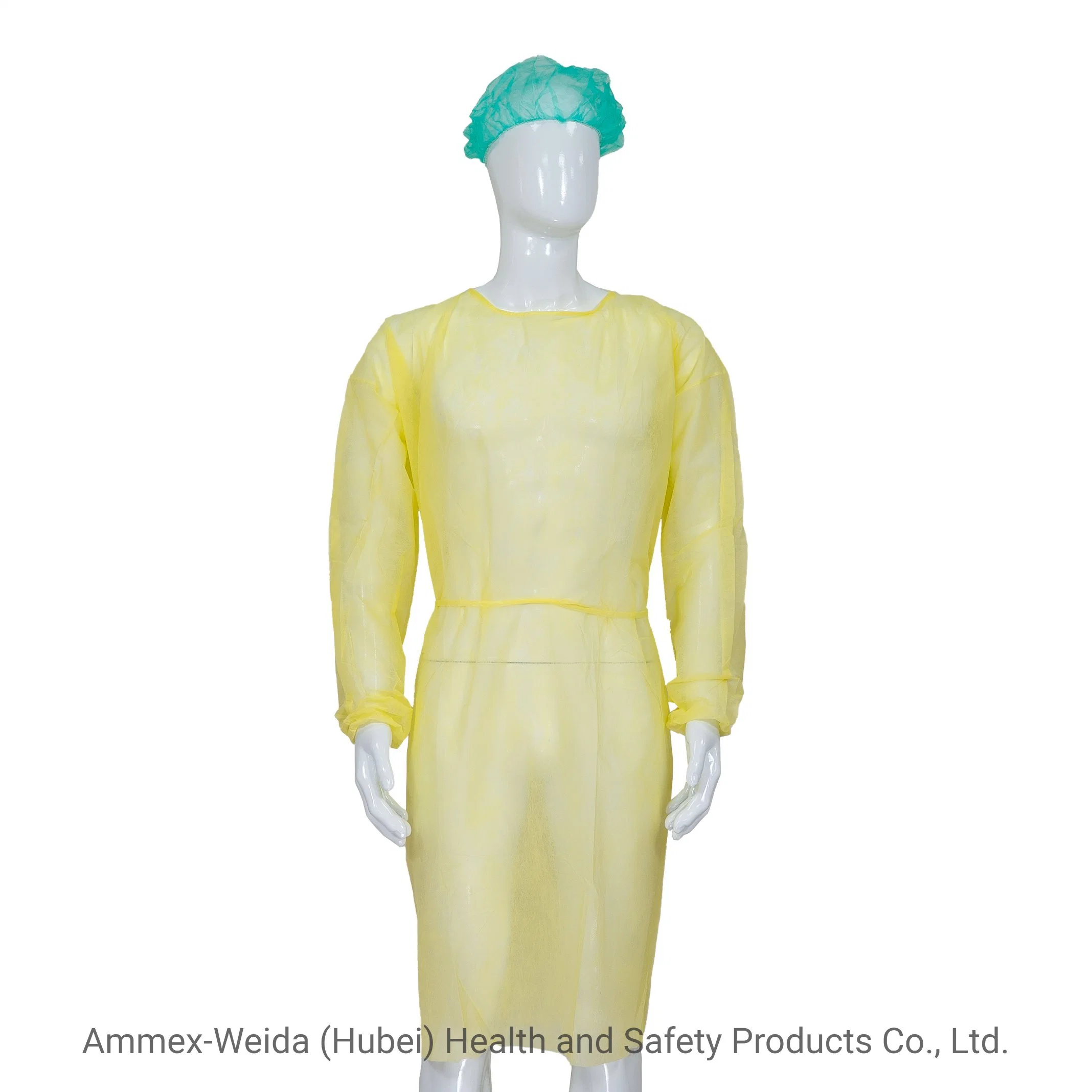 CE Standard Elastic Wrust Doctor/Nurse Hospital Use Nonwovem Protective Workwear Anti-Virus Disposable Medical Use PP Isolation Gown