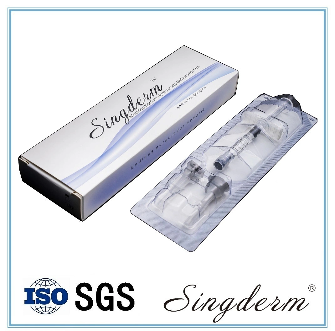 Singderm 1 jeringa en una caja ácido hialurónico Hialuronato de sodio Gel para inyección con QS