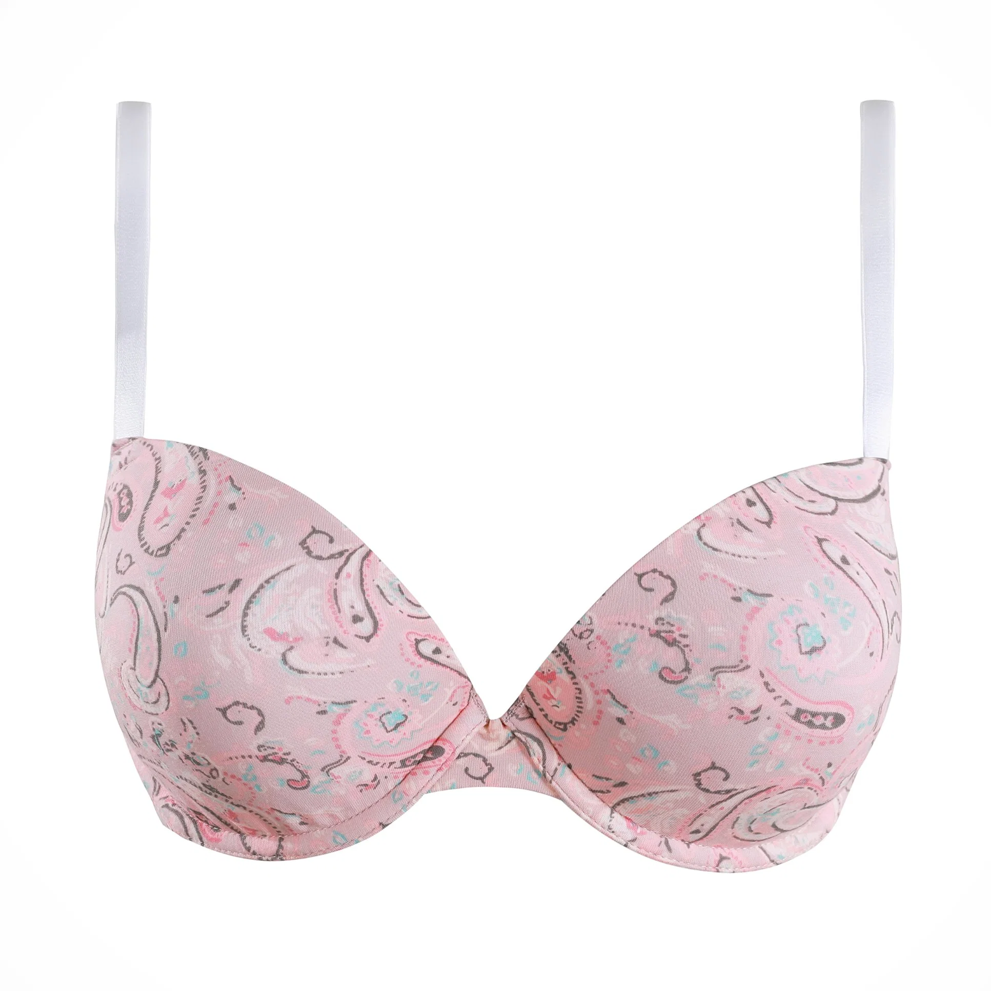 2023 New Fashion Floral Print Comfortable Organic Cotton Young Lady Wireless Mold Cup Bra