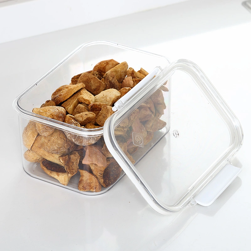 Speisekammer Organisation Lagerbehälter Home Use Food Container Clear Food Lebensmittelbehälter mit Deckel aus Kunststoff 1600ml, sicher stapelbar