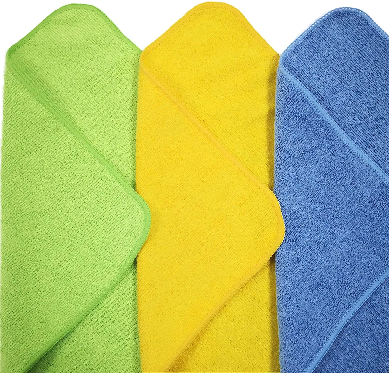 Super Soft Strong Water Absorbent Colorful Greey Yellow Grey Microfiber Terry Cleaning Cloth