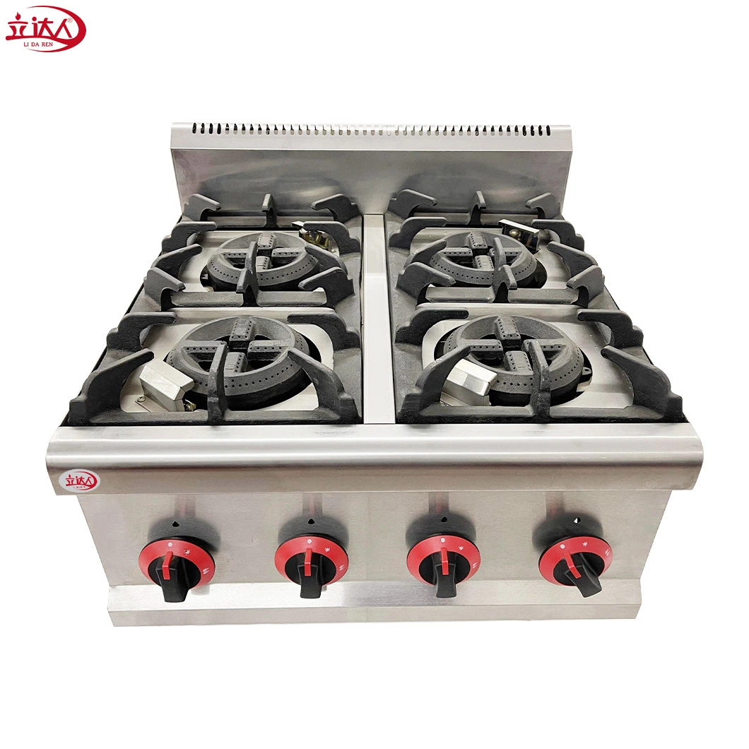 Lida Rb4 Gas Stove Commercial Customized Professional Countertop Gas Cooker Furnace 4 Head Cooking Gas Stove