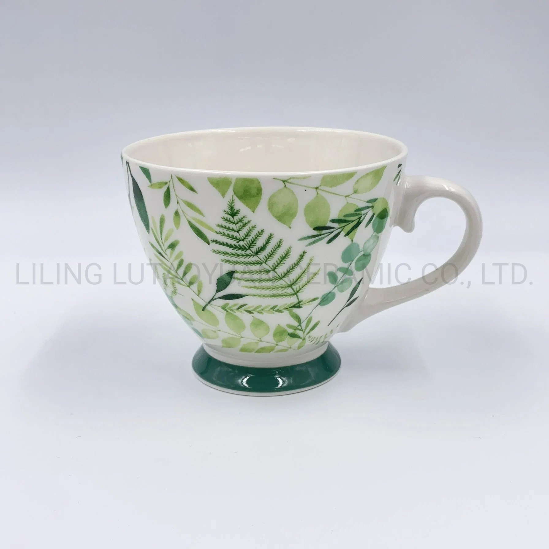 Porcelain Dinnerware Set/China Wholesale/Supplier Gold Words / Green Pattern Tea Set Coffee Mug Kitchen Utensils Decoration with Customized Color Pattern Logo and Design