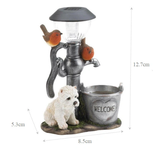 Factory OEM Luminous Outdoor Garden Back Yard Lawn Decoration Resin Animals Decorative Solar Light