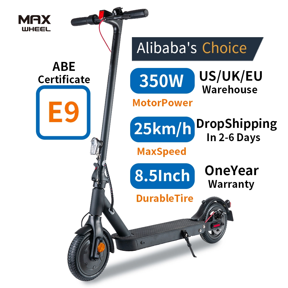 2022 El Reino Unido EE.UU. de la UE Drop Shipping a dos ruedas E9 rápido Escooter Max 350W Batería extraíble Scooter eléctrico Comprar Scooter eléctrico