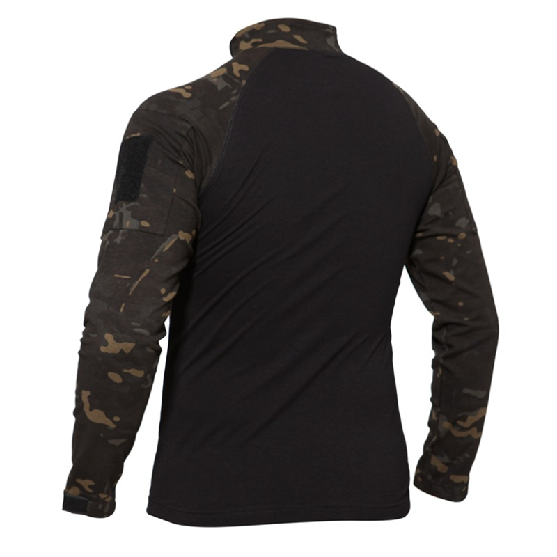 New Camouflage Knitted Men's T-Shirts Slim Fit Field Mens Clothing