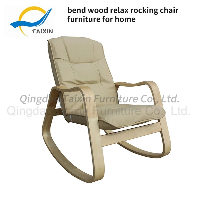 Refoulées bois chaise berçante de loisirs de meubles en bois avec le pied reste Txrc-09