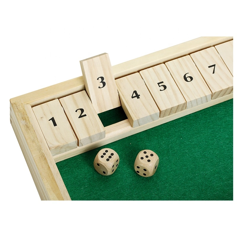 Indoor Game 1-10 Numbers Wooden Traditional 4 Sides Wooden Board Dice Games for Children