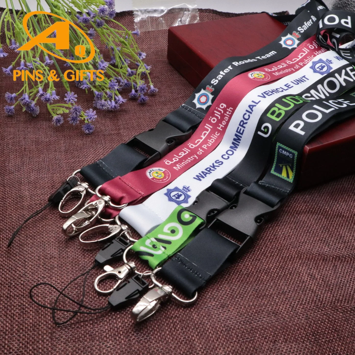 High quality/High cost performance  Printed Polyester Lanyards as Promotional Gifts with Clamp Chain Card Crafts