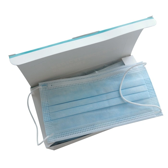 ISO 13485 ce, alimentation médicale certifiée FDA, type à 3 plis IIR Surgical Mask Bfe95 Bfe99 masques médicaux avec contour d'oreille Mascarilla Desechable 3 Pliegues