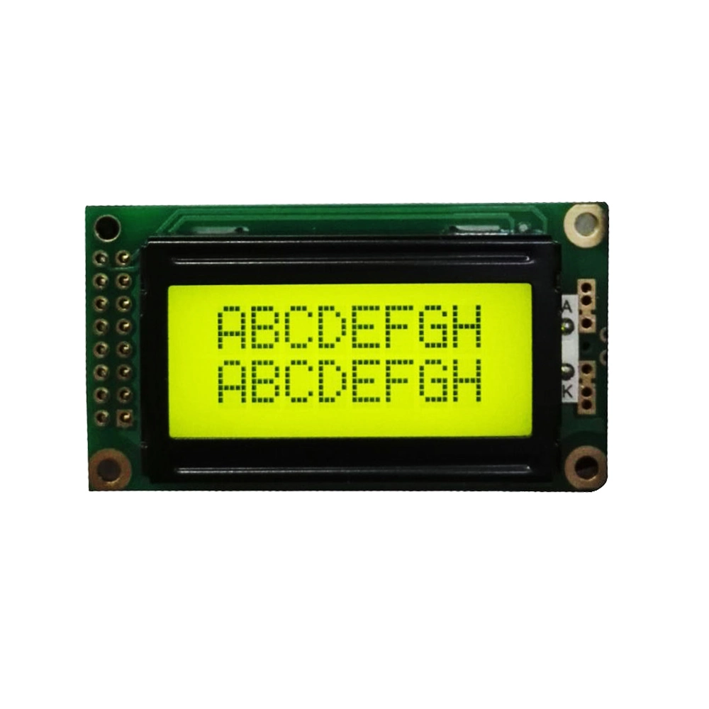 5V carácter de produto padrão monocromático de 3,3V 8X2 Visor LCD de Espigas