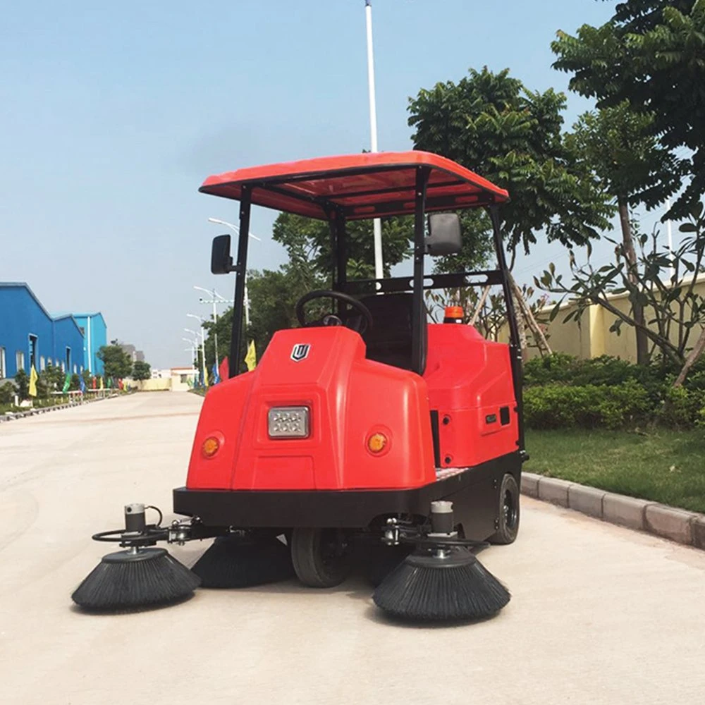 Commercial Electric Road Street Driving Floor Cleaning Vacuum Sweeper Machine in Park Station Square