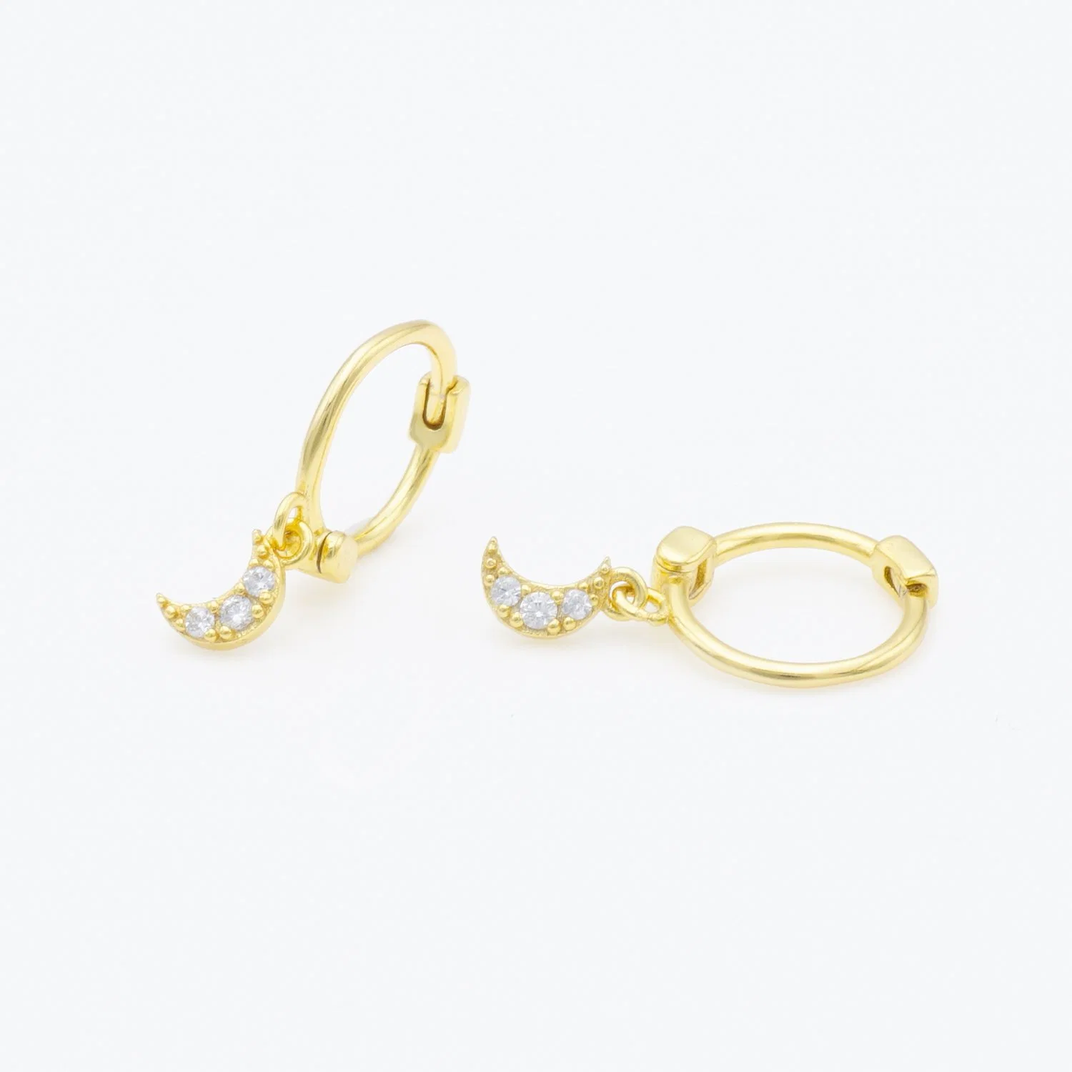 Design Simple Pretty 18K Gold Plated Fashion Sterling Silver Jewellery Flash Earrings