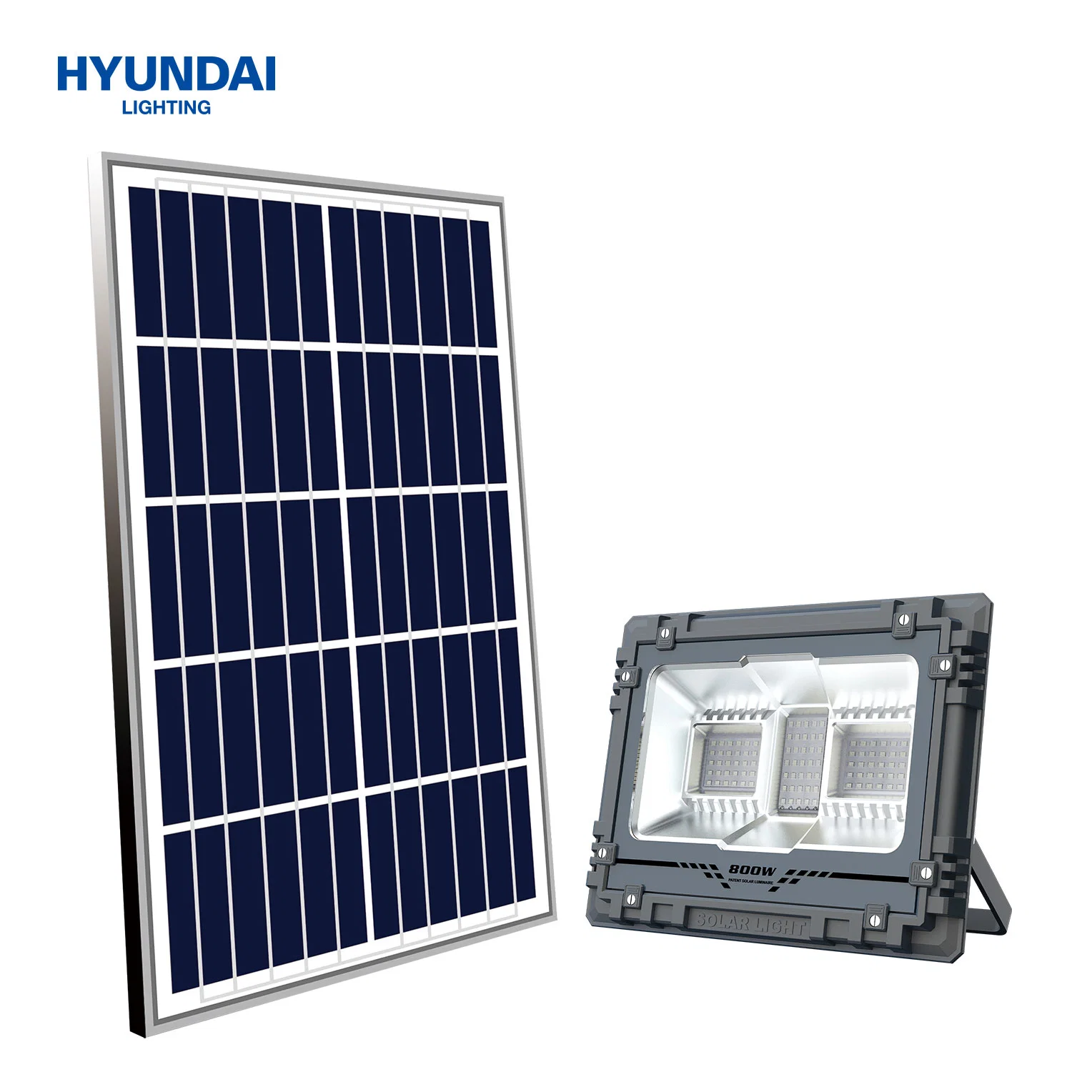 Hyundai Energy Saving Wholesale 60-800W IP65 Waterproof Outdoor Lamp Lights Solar Powered RGB Solar LED Garden Flood Street Lighting