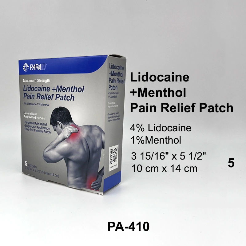 Parche de alivio del dolor de lidocaína + mentol (PA-410)