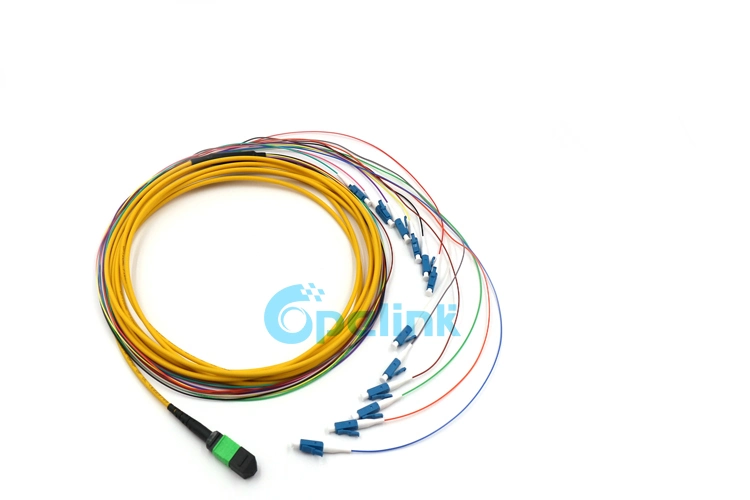 OEM Manufacture 12fibers MPO-LC cable de fibra óptica de alta calidad