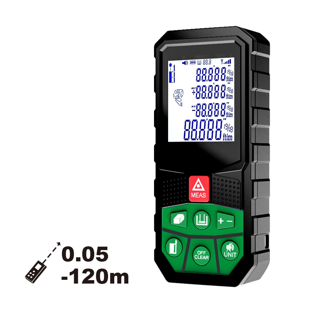 Medidor de distância a laser por bateria de 3,7V sem fios Powertec para medição de 0.05-110m Ferramenta elétrica