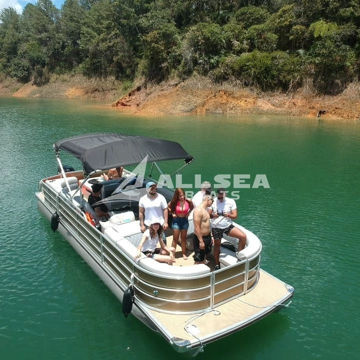 Allsea 25FT/27FT/30FT Aluminum Cheap Customized Passenger Travel Party Pontoon Boat for Sale