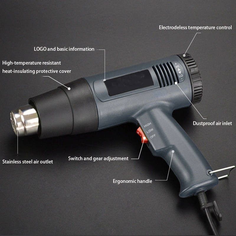 Pistolet thermique industriel à air chaud, 2 000 W, prise UE, pour Réparation mobile