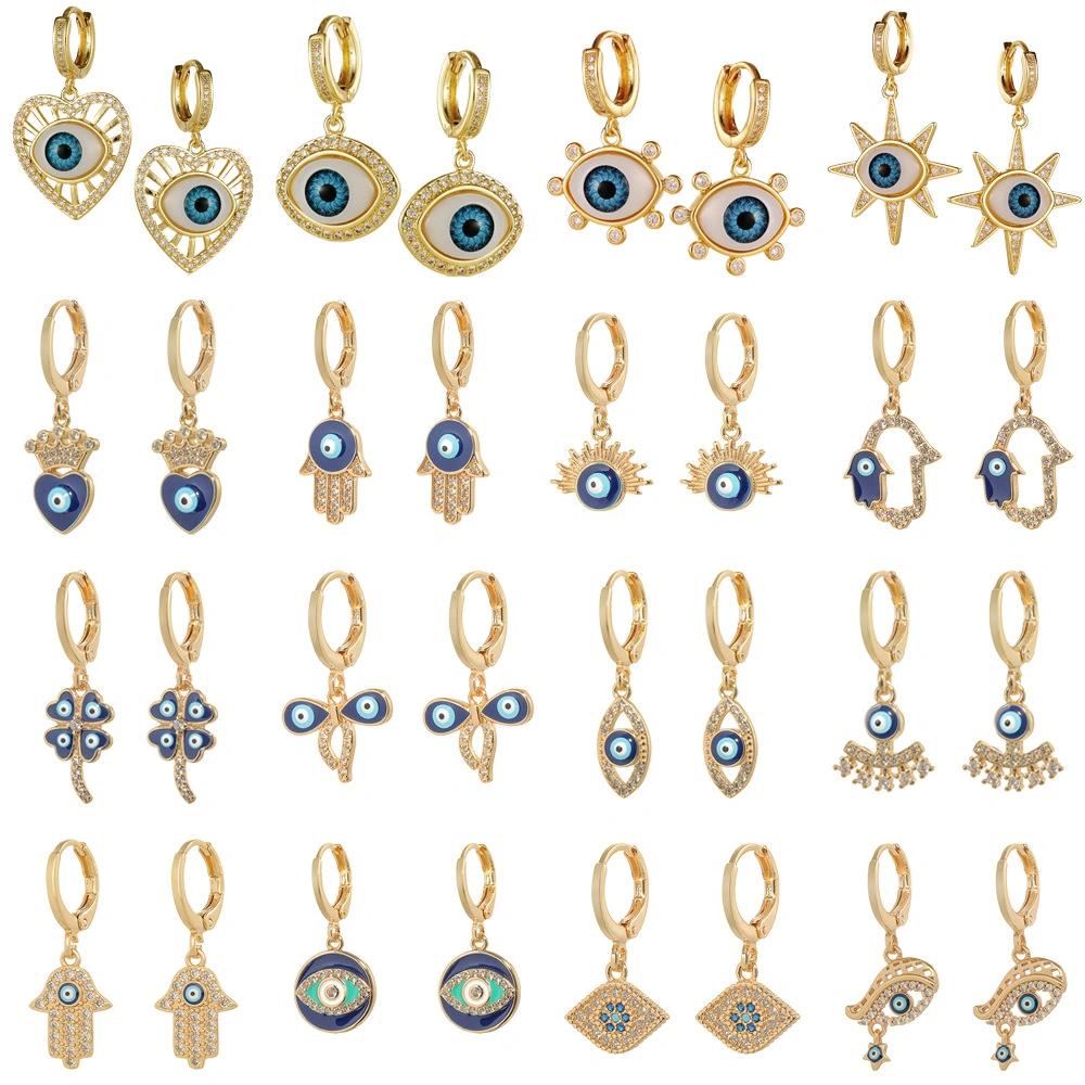 2023 bijoux les plus vendus pour femmes Eardrop cuivre micro-inlad Diamond Zircon boucles d'oreilles Boucles d'oreilles à pendentif en forme de mélompe plaquées or à motif hip-hop