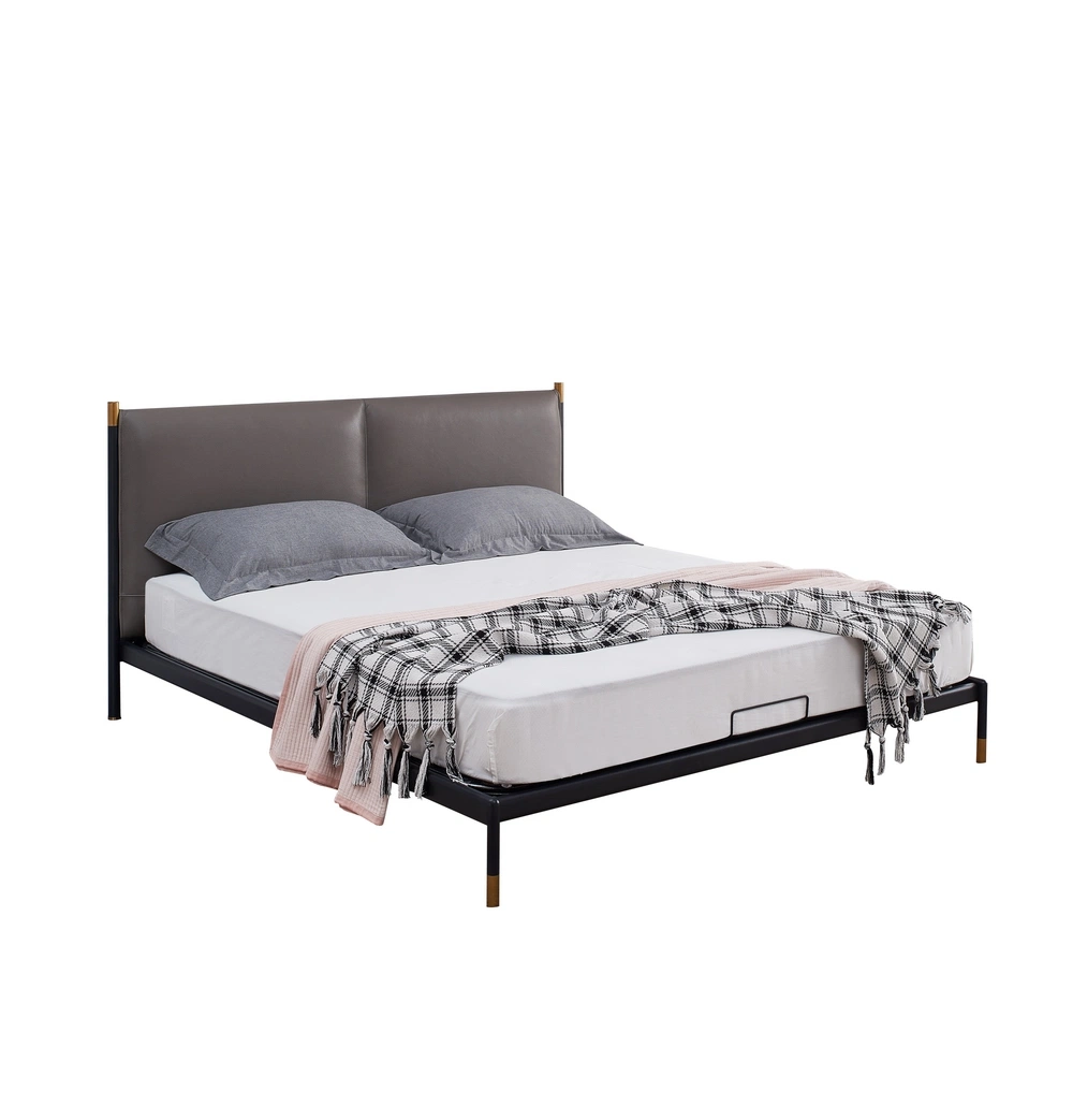 Wholesale/Supplier Customized Hotel Modern Fashion Home Furniture Bedroom Metal Leather King Bed