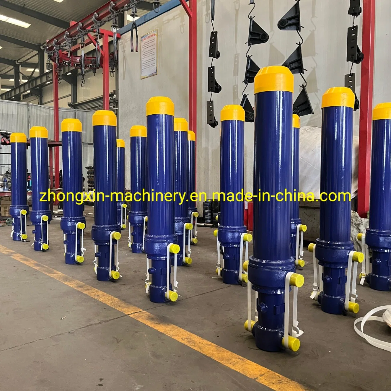 Trunnion Mount Hyva Style Telescopic Hydraulic Cylinder for Dump Trucks