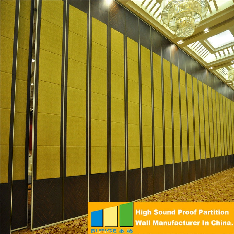 Aluminium Frame MDF Fabric Sliding Folding Wooden Walls Banquet Hall Soundproof Movable Partition for Restaurants