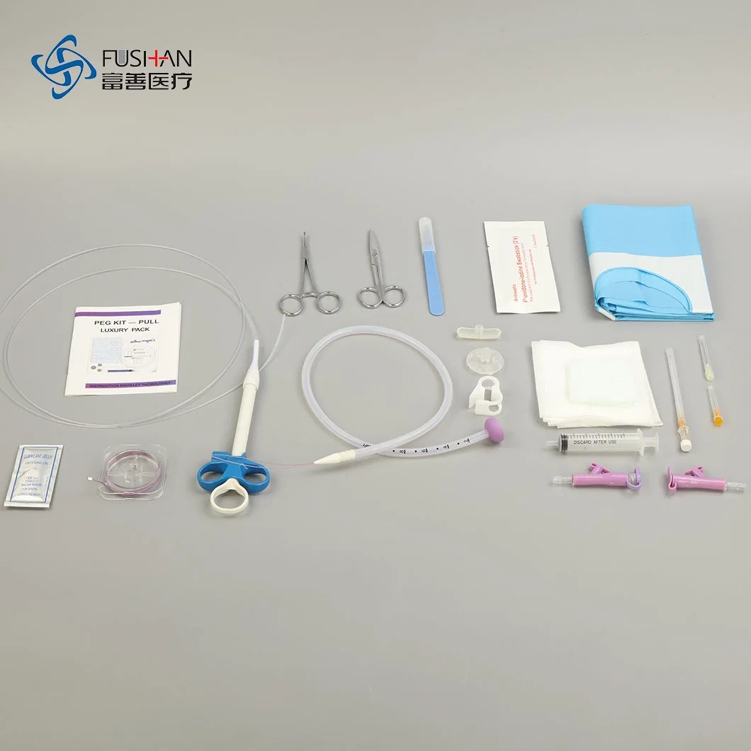 Fushan Medical Pushan Global Percutaneous Pusheer Pull Kit Standard and طقم تثبيت سيليكون كامل الصنف الفاخر المعدة والأنابيب المعدة والأنابيب المعوية EO معقم