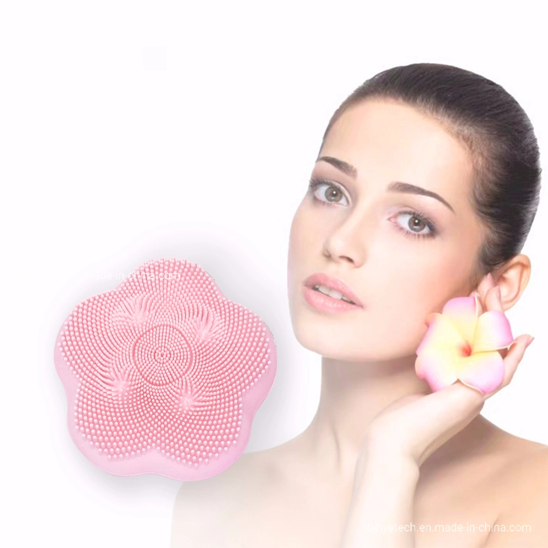 La limpieza facial profunda limpieza cepillo eléctrico a pilas de silicona Vibrador Facial Cleanser 4 bolitas magnéticas