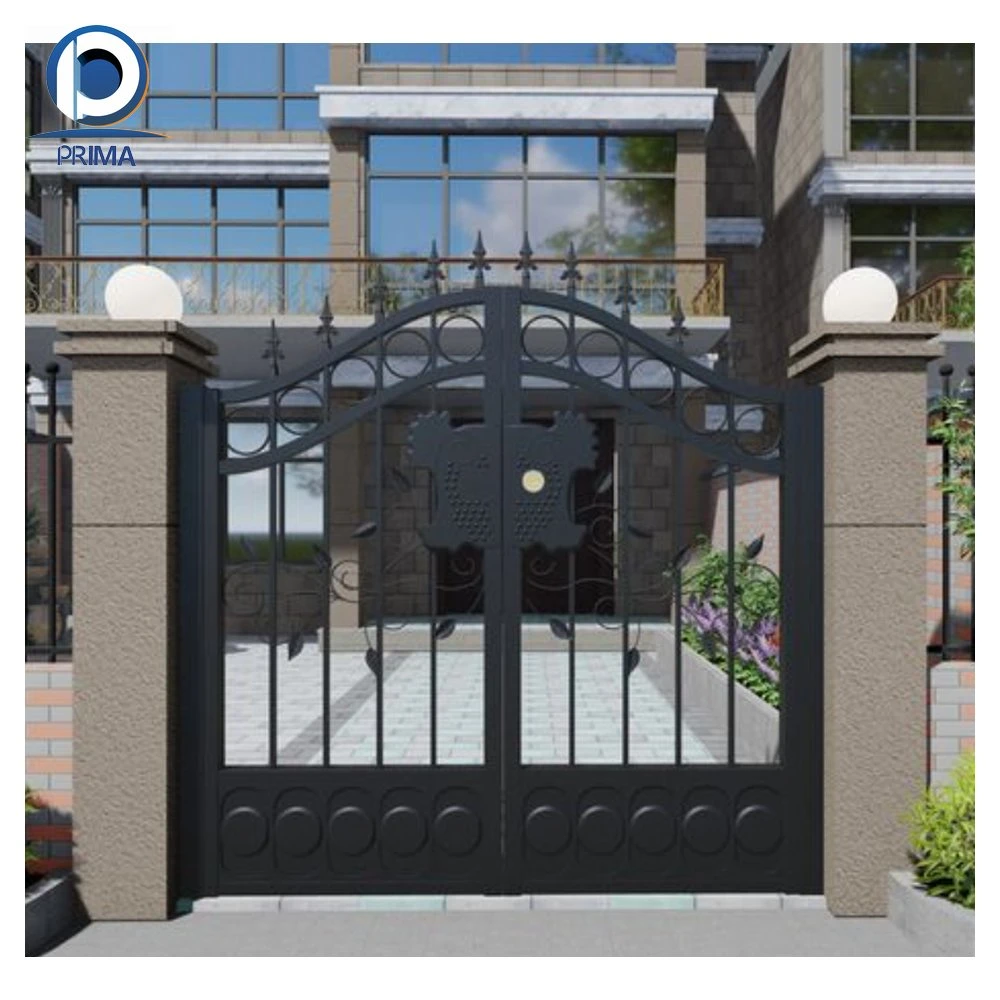 Prima Commercial Wrought Iron Gate External Double Door with Fireproof Perlite