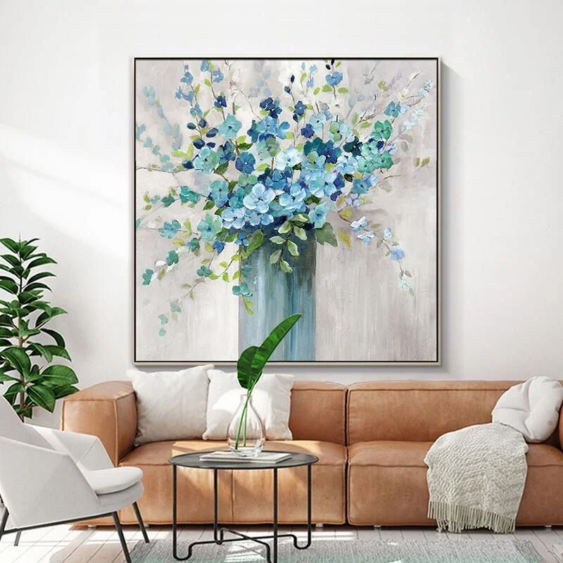 Hand-Painted Nordic Style Living Room Decoration Light Luxury Oil Painting Hanging Picture