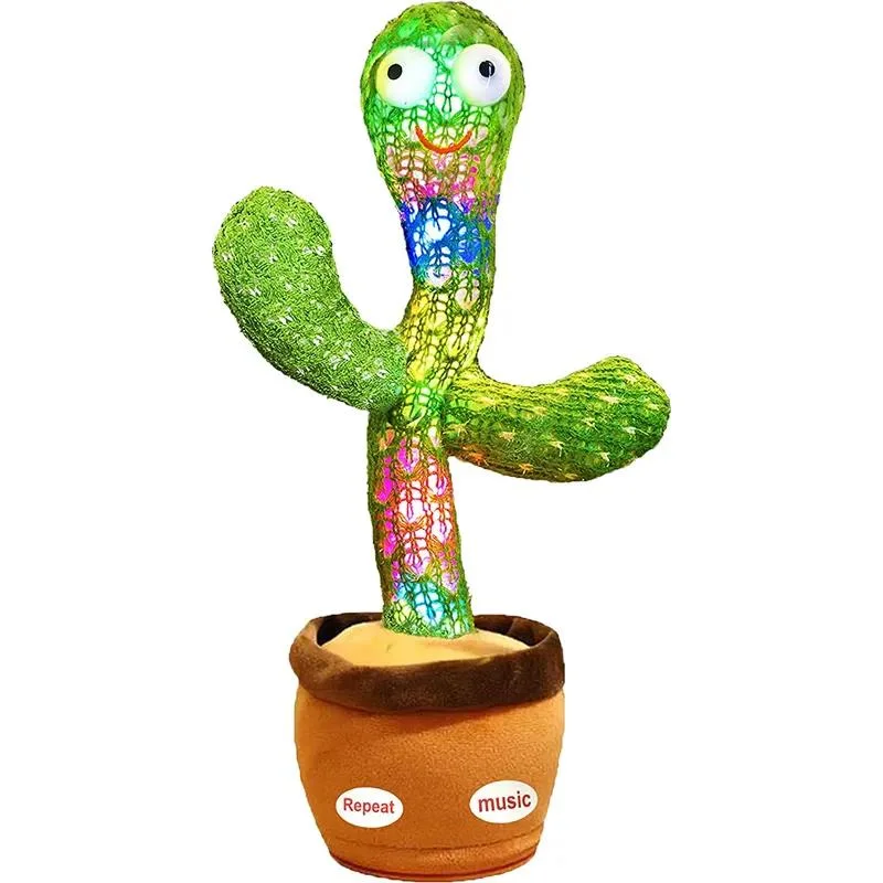 Criançados brinquedos dançantes Cactus Skin Electric Talking Cactus Plush Brinquedos para presentes de novidade