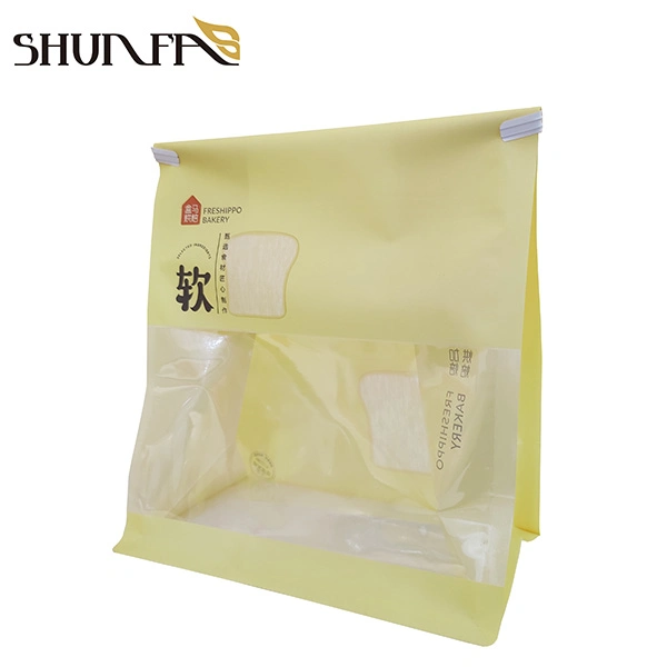 Packaging Bgas with Window Hot Sale Small Bakery Bread Kraft Paper Bag