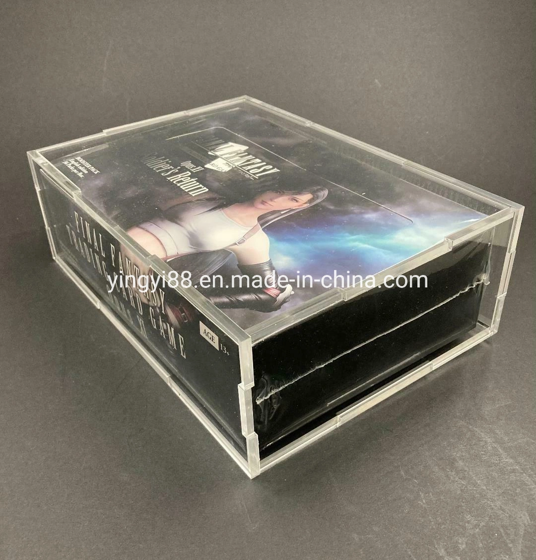 Hot Sale Clear Square Acrylic Pokemon Booster Box with Lid