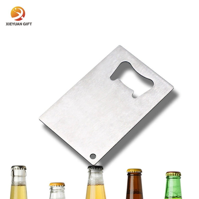 Custom Design with Brand Logo Stainless Steel Silver Plated Credit Card Poker Style Bottle Opener