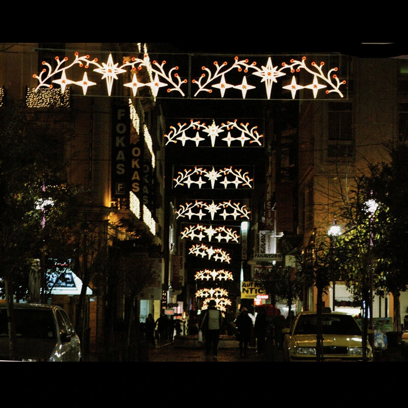 Outdoor Christmas Festival Decoration 2D Street Pole Frame Motif Light