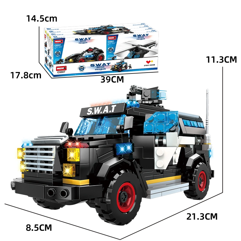 Woma Toy C5007 Model 8 in 1 Armored Car Student Special Team Child Swat War Vehicle Building Blocks Brick Set Kids Armed Helicopter Wholesale/Supplier Toy Car