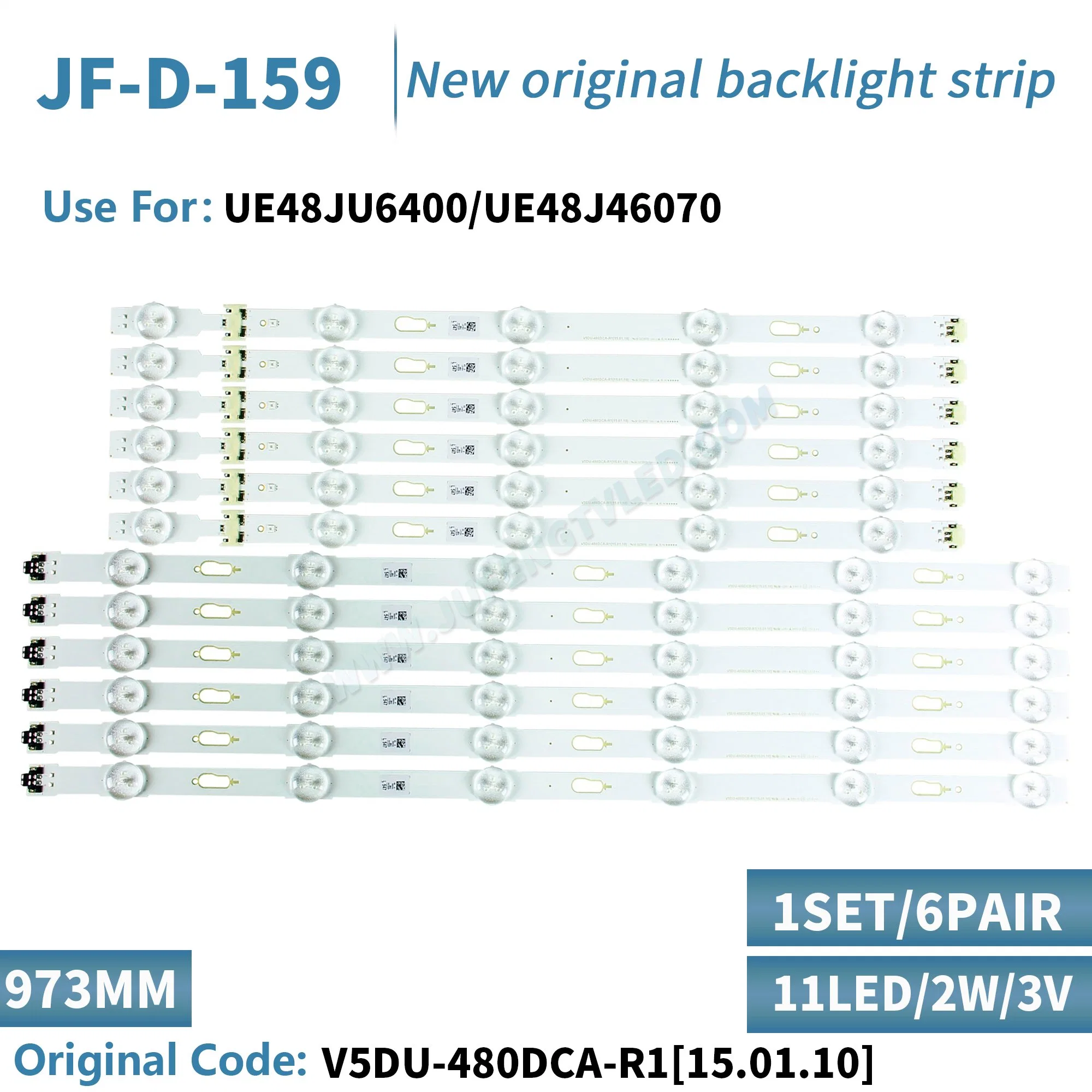 Jf-D-159 TV Backlight Use for Samsung 48'' V5du-480dca/480dcb-R1 Bn96-34793A/Bn96-34794A Replacement LED Backlight Strips (12)