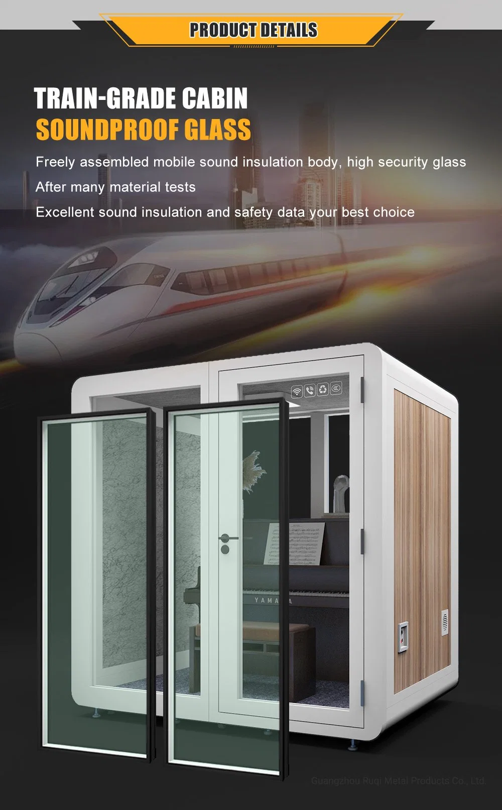 Noise Insulation Mobile Work Space Office Pod Study Cabin