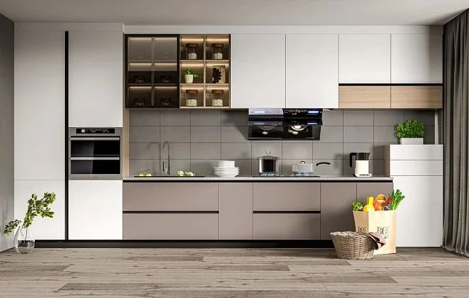 Foshan Manufacturers Modern Simple Italian Whole Wall Mounted Wood Kitchen Cabinets