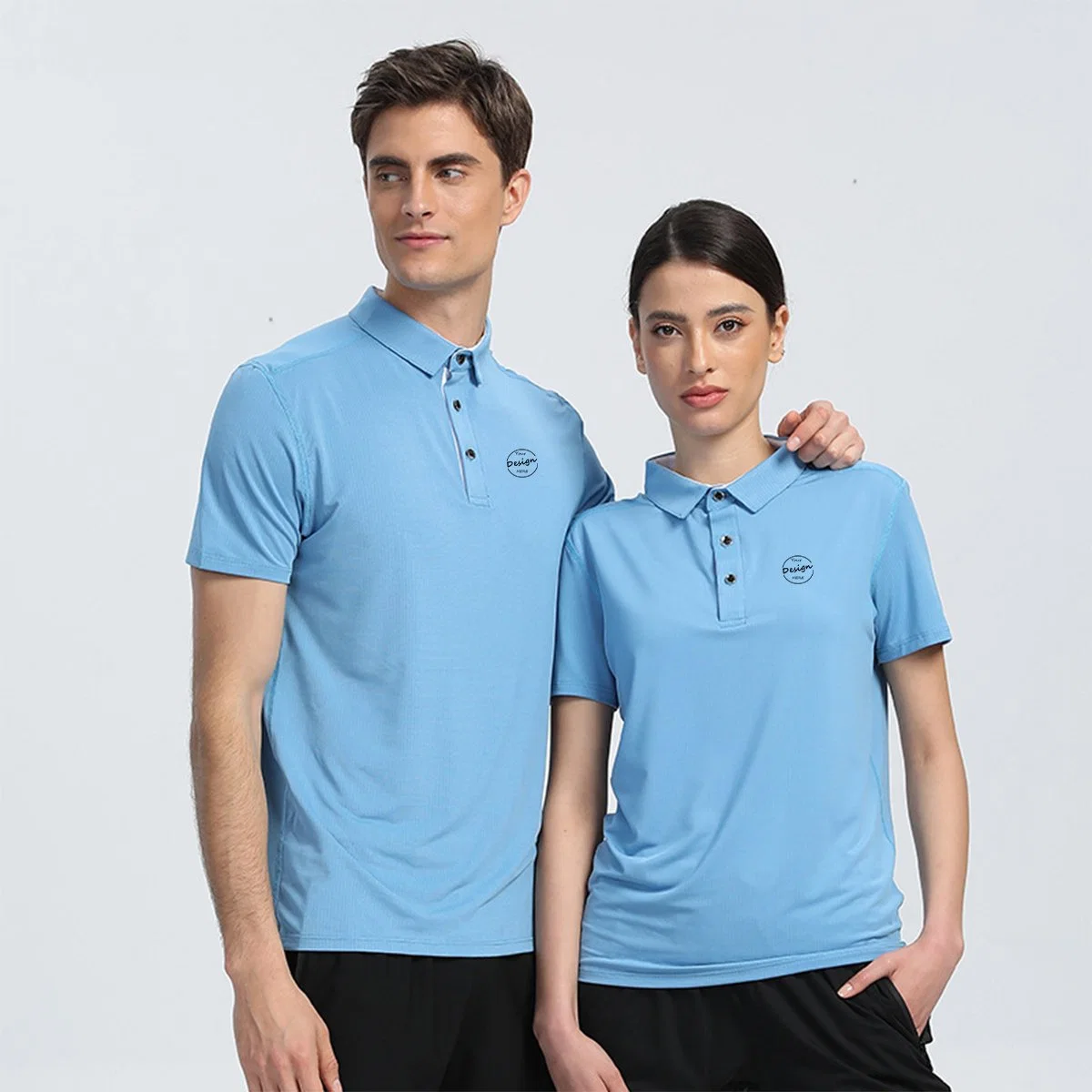 Cooling Men's Tshirts Solid Color Unisex Polo Tees High Stretch Tops Quick Dry Breathable Golf Tee Shirt for Men