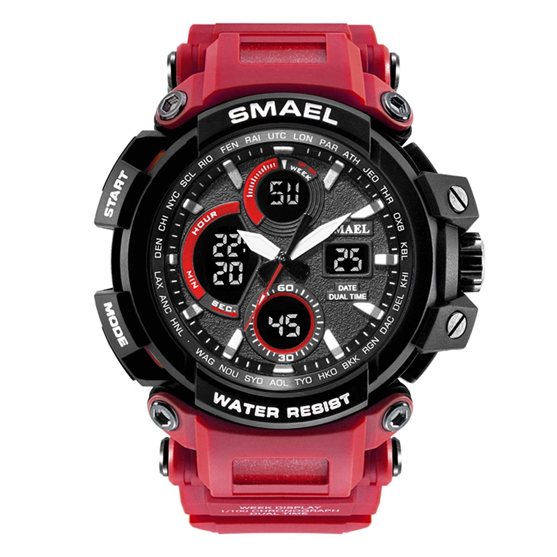 Regarder électronique multifonction pour les hommes montre de sport Affichage en temps double Watch