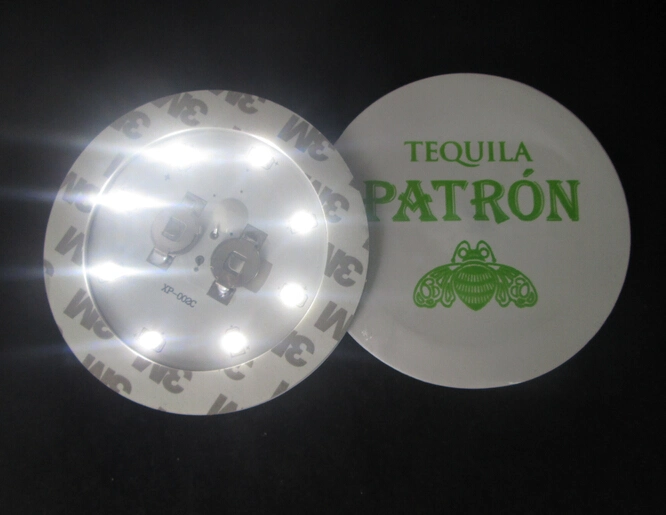 LED Coaster LED Flash Bottle Pads 4LED etiqueta de etiqueta de etiqueta de botella